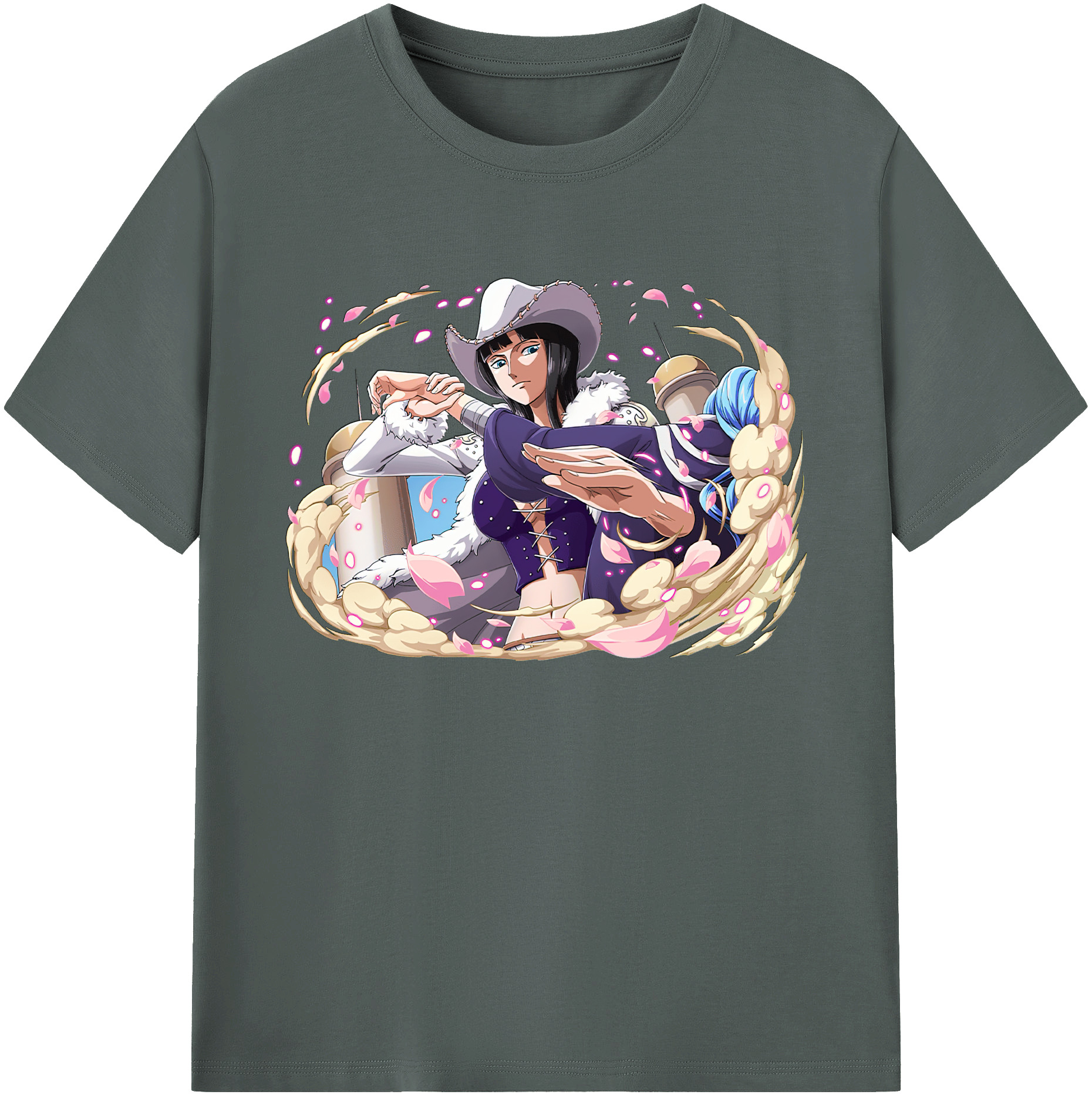 ワンピース ニコ・ロビン ONE PIECE Nico Robin 綿100％ メンズ半袖Tシャツ｜肌触りやわらか＆通気性